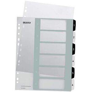Leitz Register für A4+, 20er Pack, PC-beschriftbares Deckblatt und 6 Trennblätter, Taben mit Zahlenaufdruck 1-6, Überbreite, Weiß/Schwarz, Polypropylen, WOW, 12140000 Leitz Register für A4+, 20er Pack, PC-beschriftbares Deckblatt und 6 Trennblätter, Taben mit Zahlenaufdruck 1-6, Überbreite, Weiß/Schwarz, Polypropylen, WOW, 12140000