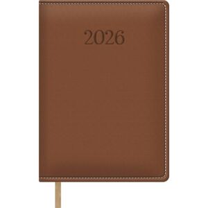 DOHE Kalender 2026, Tagesansicht, A5 (15 x 21 cm), Hardcover, weiches Kunstleder, Lesezeichen, 12 Monate Januar bis Dezember, Jahresplaner auf Spanisch, Bologna, Braun DOHE Kalender 2026, Tagesansicht, A5 (15 x 21 cm), Hardcover, weiches Kunstleder, Lesezeichen, 12 Monate Januar bis Dezember, Jahresplaner auf Spanisch, Bologna, Braun