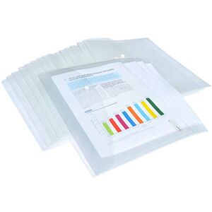 Rapesco 1496 ECO Recycelte Dokumentenmappe mit Druckknopf, A4+, Klar Transparent, 20 Stück Rapesco 1496 ECO Recycelte Dokumentenmappe mit Druckknopf, A4+, Klar Transparent, 20 Stück