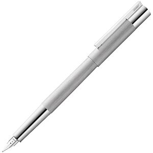 Lamy scala Füllhalter 051 Füller aus strichmattiertem Edelstahl in der Farbe Silber mit Griffstück und Clip hochglanz verchromt Federstärke F Lamy scala Füllhalter 051 Füller aus strichmattiertem Edelstahl in der Farbe Silber mit Griffstück und Clip hochglanz verchromt Federstärke F