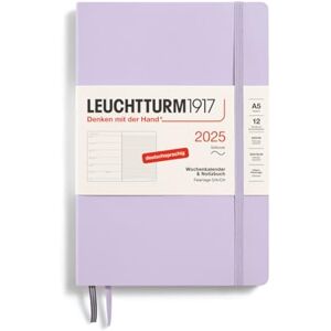 LEUCHTTURM1917 370507 Wochenkalender & Notizbuch Medium (A5) 2025, Softcover, Lilac, Deutsch LEUCHTTURM1917 370507 Wochenkalender & Notizbuch Medium (A5) 2025, Softcover, Lilac, Deutsch