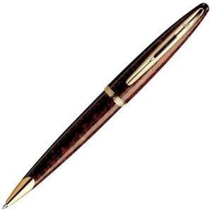 Waterman Carène Kugelschreiber Marine Amber mit Clip aus 23-karätigem Gold mittlere Schreibspitze blaue Tinte Geschenkbox Waterman Carène Kugelschreiber Marine Amber mit Clip aus 23-karätigem Gold mittlere Schreibspitze blaue Tinte Geschenkbox