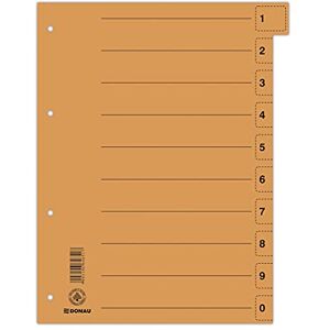 DONAU 8611001-12 Trennblätter 50er Pack/Farbe: Orange/Karton-Register überbreit Aus Recycling-Karton/für DIN A4 4-Fach Lochung Trennlaschen Trennblätter Ordner Register/Blauer Engel/Made in EU DONAU 8611001-12 Trennblätter 50er Pack/Farbe: Orange/Karton-Register überbreit Aus Recycling-Karton/für DIN A4 4-Fach Lochung Trennlaschen Trennblätter Ordner Register/Blauer Engel/Made in EU
