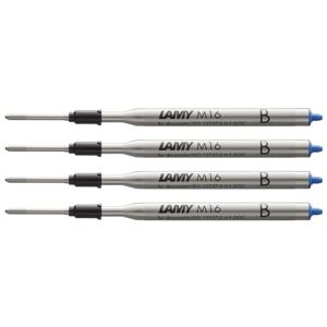 Lamy M16 4er Set Kugelschreiber-Großraummine aus Metall Original Ersatzmine für alle Kugelschreiber Modelle dokumentenecht Strichbreite Breit in Tintenfarbe blau Lamy M16 4er Set Kugelschreiber-Großraummine aus Metall Original Ersatzmine für alle Kugelschreiber Modelle dokumentenecht Strichbreite Breit in Tintenfarbe blau