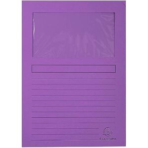 Exacompta 50101E Packung mit 100 Fenstermappen Forever, 120 g/m² Recycling Papier, 22 x 31cm für DIN A4, 1 Pack, Violett Exacompta 50101E Packung mit 100 Fenstermappen Forever, 120 g/m² Recycling Papier, 22 x 31cm für DIN A4, 1 Pack, Violett