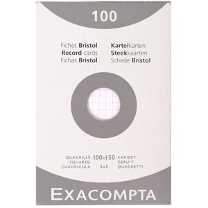 Exacompta 13202E Karteikarten (205q/qm Karton, holzfrei, DIN A6, kariert, ungelocht) 100er Pack weiß Exacompta 13202E Karteikarten (205q/qm Karton, holzfrei, DIN A6, kariert, ungelocht) 100er Pack weiß