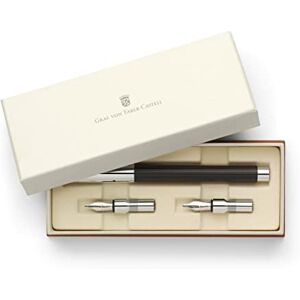 Graf von Faber-Castell Guilloche Füllfederhalter Tamitio Kalligrafie-Set Matt lackierter Metallschaft, kanneliert, mit einer hochwertigen, rhodinierte Edelstahl-Feder, in der Farbe, Schwarz, 141506 Graf von Faber-Castell Guilloche Füllfederhalter Tamitio Kalligrafie-Set Matt lackierter Metallschaft, kanneliert, mit einer hochwertigen, rhodinierte Edelstahl-Feder, in der Farbe, Schwarz, 141506