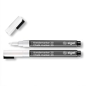 Sigel BA178 Kreidemarker weiß, Größe S, Rundspitze 1-2 mm, 2 Stück Sigel BA178 Kreidemarker weiß, Größe S, Rundspitze 1-2 mm, 2 Stück