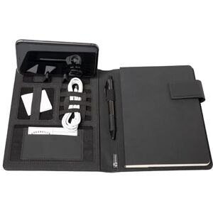 Ocean 46222 RPET Schreibmappe BELIZE DIN A5, Businessmappe aus PET Nylon und Leder, Dokumentenmappe, Mappe mit Notizblock, Organizer für Büro und Alltag, ca. 22 x 17 x 2 cm, Anthrazit Ocean 46222 RPET Schreibmappe BELIZE DIN A5, Businessmappe aus PET Nylon und Leder, Dokumentenmappe, Mappe mit Notizblock, Organizer für Büro und Alltag, ca. 22 x 17 x 2 cm, Anthrazit