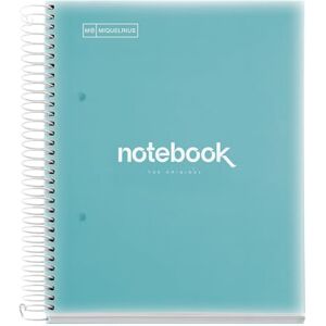 Miquelrius Notizbuch A5 Notizblock Emotionen, 160 Seiten 90 g/m², Raster 5 x 5 mm, 8 farbige Streifen, Mikroperforierte Spirale, Polypropyleneinband, 2-Loch-Lochung, Raster Notizbuch, Himmelblau Miquelrius Notizbuch A5 Notizblock Emotionen, 160 Seiten 90 g/m², Raster 5 x 5 mm, 8 farbige Streifen, Mikroperforierte Spirale, Polypropyleneinband, 2-Loch-Lochung, Raster Notizbuch, Himmelblau