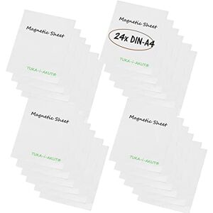 TUKA-i-AKUT 24x A4 Magnetfolie zum Beschriften und Zuschneiden, Flexibel Magnet Tafelfolie Magnetplättchen Gummimagnet, Werbelehrmagnet Magnetische Etikett Plakat, 24er Set Weiß, TKD9040-white-A4-24x TUKA-i-AKUT 24x A4 Magnetfolie zum Beschriften und Zuschneiden, Flexibel Magnet Tafelfolie Magnetplättchen Gummimagnet, Werbelehrmagnet Magnetische Etikett Plakat, 24er Set Weiß, TKD9040-white-A4-24x