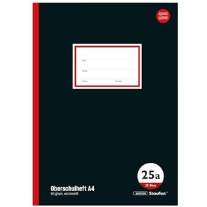 Staufen Style Oberschulheft DIN A4, liniert mit 9cm Rand, 20 Blatt, extraweißes 90g/m² Qualitätspapier, 3 Stück Staufen Style Oberschulheft DIN A4, liniert mit 9cm Rand, 20 Blatt, extraweißes 90g/m² Qualitätspapier, 3 Stück