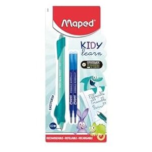 Maped Radierbarer Stift Kidy Learn – Kugelschreiber für Kinder mit Radiergummi, wiederaufladbar, ergonomisch – mit 2 Nachfüllminen – Schulbedarf zum Erlernen des Schreibens – Zubehör für den Maped Radierbarer Stift Kidy Learn – Kugelschreiber für Kinder mit Radiergummi, wiederaufladbar, ergonomisch – mit 2 Nachfüllminen – Schulbedarf zum Erlernen des Schreibens – Zubehör für den
