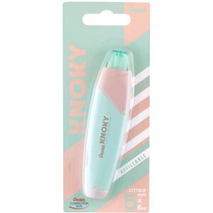 Pentel XZTT805K-WY Knoky Korrekturband mit Druckmechanik, ergonomische Form, nachfüllbar, Länge 6m, Breite 5mm, Gehäusefarbe hellgrün, 1 Stück auf Blisterkarte Pentel XZTT805K-WY Knoky Korrekturband mit Druckmechanik, ergonomische Form, nachfüllbar, Länge 6m, Breite 5mm, Gehäusefarbe hellgrün, 1 Stück auf Blisterkarte