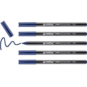 edding 1300 Fasermaler medium stahlblau 5 Stifte Rundspitze 2 mm Filzstift zum Zeichnen und Schreiben Filzstift für Schule, Mandala, Bullet Journal edding 1300 Fasermaler medium stahlblau 5 Stifte Rundspitze 2 mm Filzstift zum Zeichnen und Schreiben Filzstift für Schule, Mandala, Bullet Journal