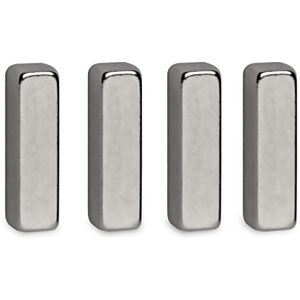 MAUL Neodym-Stabmagnet – Magnet mit hoher Haftkraft für einen vielseitigen Einsatz – Magnet stark mit elegantem und modernem Design – 4 x 4 x 15 mm – 4er Pack – hellsilber MAUL Neodym-Stabmagnet – Magnet mit hoher Haftkraft für einen vielseitigen Einsatz – Magnet stark mit elegantem und modernem Design – 4 x 4 x 15 mm – 4er Pack – hellsilber