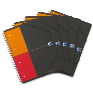 Oxford Meetingbook International A4, kariert, 160 Seiten, mit Gummizugmappe und 3 Einschlagklappen, 5 Stück Oxford Meetingbook International A4, kariert, 160 Seiten, mit Gummizugmappe und 3 Einschlagklappen, 5 Stück