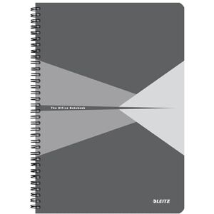 Leitz Office Collegeblock A4 kariert, Notizbuch mit Spiralbindung, Kartoneinband, 360 Grad Öffnung, 180 Seiten/90 Blatt FSC-zertifiziertes Papier (80 g/m²), für Büro & Schule, Grau, 46471085 Leitz Office Collegeblock A4 kariert, Notizbuch mit Spiralbindung, Kartoneinband, 360 Grad Öffnung, 180 Seiten/90 Blatt FSC-zertifiziertes Papier (80 g/m²), für Büro & Schule, Grau, 46471085