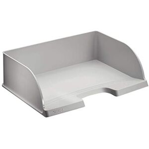 Leitz Briefkorb Querformat A4, Briefablage mit extra großem Fassungsvermögen in Premium-Qualität, Stapelbares Ablagefach als Schreibtisch-Organizer, Kombinierbar mit Plus-Serie, Grau, 52190085 Leitz Briefkorb Querformat A4, Briefablage mit extra großem Fassungsvermögen in Premium-Qualität, Stapelbares Ablagefach als Schreibtisch-Organizer, Kombinierbar mit Plus-Serie, Grau, 52190085