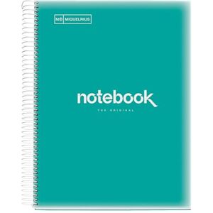 Miquelrius Notizbuch A4 Notizblock Emotionen, 160 Seiten 90 g/m², Raster 5 x 5 mm, 8 farbige Streifen, Mikroperforierte Spirale, Polypropyleneinband, 4-Loch-Lochung, Raster Notizbuch, Türkis Miquelrius Notizbuch A4 Notizblock Emotionen, 160 Seiten 90 g/m², Raster 5 x 5 mm, 8 farbige Streifen, Mikroperforierte Spirale, Polypropyleneinband, 4-Loch-Lochung, Raster Notizbuch, Türkis
