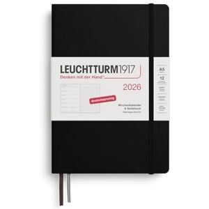 LEUCHTTURM1917 372519 Wochenkalender & Notizbuch Dotted Medium (A5) 2026, 12 Monate, Schwarz, Deutsch LEUCHTTURM1917 372519 Wochenkalender & Notizbuch Dotted Medium (A5) 2026, 12 Monate, Schwarz, Deutsch