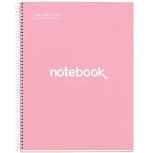Miquelrius Notizbuch A4 Notebook, 1 farbiger Streifen, 80 Blatt mit raster 5 x 5 mm, Papier 90 g/m² mikroperforiert mit 4 Bohrungen für 4 Ringe, Einband aus Karton, Farbe Rosa Miquelrius Notizbuch A4 Notebook, 1 farbiger Streifen, 80 Blatt mit raster 5 x 5 mm, Papier 90 g/m² mikroperforiert mit 4 Bohrungen für 4 Ringe, Einband aus Karton, Farbe Rosa