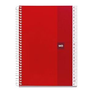 Miquelrius Registerbuch, 100 Blatt, 70 g/m², 5-mm-Karierung, Adressbuch, Notizbuch mit alphabetischem Register, Kartonumschlag laminiert, Format 152 x 210 mm, A-Z Telefonbuch, Farbe rot Miquelrius Registerbuch, 100 Blatt, 70 g/m², 5-mm-Karierung, Adressbuch, Notizbuch mit alphabetischem Register, Kartonumschlag laminiert, Format 152 x 210 mm, A-Z Telefonbuch, Farbe rot