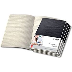 Sigel CO862 Notizheft A5 kariert schwarz, 64 Seiten, aus nachhaltigem Papier, Conceptum 5er Pack Sigel CO862 Notizheft A5 kariert schwarz, 64 Seiten, aus nachhaltigem Papier, Conceptum 5er Pack