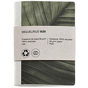 Miquelrius Notizbuch, recycelt, mit Heftklammern und Stoffrücken, 56 Seiten, 80 g/m², einfarbig 104 x 150 mm Blatt Miquelrius Notizbuch, recycelt, mit Heftklammern und Stoffrücken, 56 Seiten, 80 g/m², einfarbig 104 x 150 mm Blatt