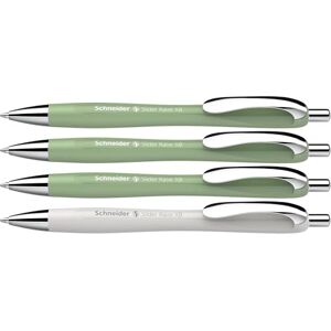 Schneider 132664 Slider Rave XB Kugelschreiber (Weiches Schreiben ohne Kratzen für lange Texte in Schule, Uni und Beruf) 4 Stück, Naturgrün, Silbergrau, Tinte: Blau Schneider 132664 Slider Rave XB Kugelschreiber (Weiches Schreiben ohne Kratzen für lange Texte in Schule, Uni und Beruf) 4 Stück, Naturgrün, Silbergrau, Tinte: Blau