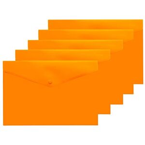 A4+ 50% recycelte transparente Druckknopf-Dokumentenmappe aus Kunststoff (5 Stück), orange, eco035ORANGE A4+ 50% recycelte transparente Druckknopf-Dokumentenmappe aus Kunststoff (5 Stück), orange, eco035ORANGE
