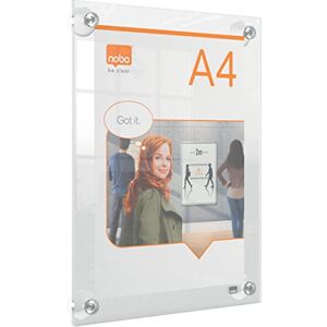 Nobo A4 Posterrahmen aus Acryl mit Wandhalterung, rahmenlos, Hoch-/Querformat, Befestigung mit Saugnapf-Pads, Premium Plus, transparent, 1915560 Nobo A4 Posterrahmen aus Acryl mit Wandhalterung, rahmenlos, Hoch-/Querformat, Befestigung mit Saugnapf-Pads, Premium Plus, transparent, 1915560