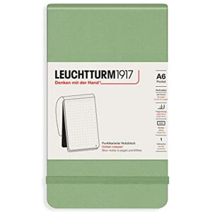 LEUCHTTURM1917 364415 Notizblock Pocket (A6), Hardcover, 94 nummerierte Seiten, dotted, Salbei LEUCHTTURM1917 364415 Notizblock Pocket (A6), Hardcover, 94 nummerierte Seiten, dotted, Salbei
