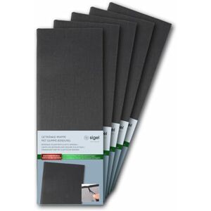 Sigel GM101/5 Getränkemappe Barformat 1/2 A4, Speisekarte, für Cafes und Bars, Gummi-Bindung, anthrazit mit Leinenstruktur, 5er Pack, strapazierfähig und leicht abwischbar Sigel GM101/5 Getränkemappe Barformat 1/2 A4, Speisekarte, für Cafes und Bars, Gummi-Bindung, anthrazit mit Leinenstruktur, 5er Pack, strapazierfähig und leicht abwischbar
