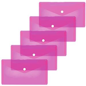 Herma 20039 Dokumententaschen DIN lang transparent pink rosa, 5 Stück, kleine Sichttaschen Umschläge mit Druckknopf, Briefumschläge aus Plastik für Schule, Uni, Büro, Reise Herma 20039 Dokumententaschen DIN lang transparent pink rosa, 5 Stück, kleine Sichttaschen Umschläge mit Druckknopf, Briefumschläge aus Plastik für Schule, Uni, Büro, Reise