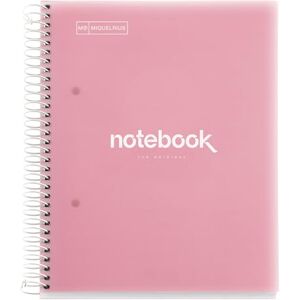Miquelrius Notizbuch A5 Notebook Emotions, 120 Blatt 90 g/m², Raster 5 x 5 mm, 5 Farbige Streifen, Mikroperforierte Spirale, Polypropyleneinband, Rosa Miquelrius Notizbuch A5 Notebook Emotions, 120 Blatt 90 g/m², Raster 5 x 5 mm, 5 Farbige Streifen, Mikroperforierte Spirale, Polypropyleneinband, Rosa