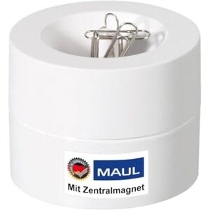 MAUL Klammernspender pro Ø7,3x6cm Schreibtisch Organizer für Büroklammern Schreibtisch Zubehör mit Magnet für Büro Inklusive 15 Klammern Stilvoller Büroklammernspender Weiß MAUL Klammernspender pro Ø7,3x6cm Schreibtisch Organizer für Büroklammern Schreibtisch Zubehör mit Magnet für Büro Inklusive 15 Klammern Stilvoller Büroklammernspender Weiß