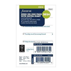 Filofax Mini Woche pro Seite mit Notizen 4 Sprachen 2024 Terminplaner Filofax Mini Woche pro Seite mit Notizen 4 Sprachen 2024 Terminplaner
