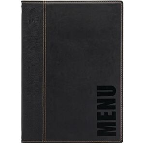 SECURIT Speisekarte Trendy Line 1 fester, doppelseitiger Einleger = 4 DIN A4- Seiten Möglichkeit zum Hinzufügen weiterer Einleger Cafés, Bars, Restaurants PU-Kunstleder Schwarz SECURIT Speisekarte Trendy Line 1 fester, doppelseitiger Einleger = 4 DIN A4- Seiten Möglichkeit zum Hinzufügen weiterer Einleger Cafés, Bars, Restaurants PU-Kunstleder Schwarz