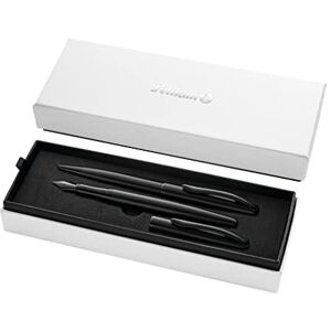 Pelikan Jazz Noble Elegance K/P36 mit Füller und Kugelschreiber, Carbon (Schwarz), eleganter Patronen-Füller und Kuli aus Metall Pelikan Jazz Noble Elegance K/P36 mit Füller und Kugelschreiber, Carbon (Schwarz), eleganter Patronen-Füller und Kuli aus Metall