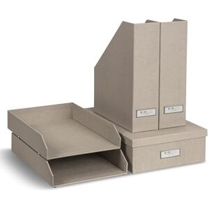 BIGSO BOX OF SWEDEN BIGSO HOLGER 5-teiliges Schreibtisch Set – Ordnungssystem mit 2 Stehsammlern, 2 Briefablagen und einer Box – Organizer aus Faserplatte und Papier in Leinenoptik – beige BIGSO BOX OF SWEDEN BIGSO HOLGER 5-teiliges Schreibtisch Set – Ordnungssystem mit 2 Stehsammlern, 2 Briefablagen und einer Box – Organizer aus Faserplatte und Papier in Leinenoptik – beige