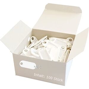 WEDO Schlüsselanhänger 100 Stück, weiß – mit S-Haken, beschriftbar & Etiketten auswechselbar, 52×21×3 mm, Made in Germany WEDO Schlüsselanhänger 100 Stück, weiß – mit S-Haken, beschriftbar & Etiketten auswechselbar, 52×21×3 mm, Made in Germany