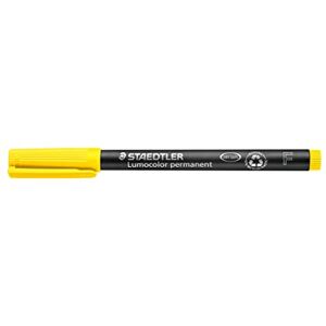 Staedtler permanent Marker Lumocolor, gelb, F-Spitze Linienbreite ca. 0,6 mm, wisch- und wasserfest, Made in Germany, lange Lebensdauer, 10 gelbe Universalstifte im Kartonetui, 318-1 Staedtler permanent Marker Lumocolor, gelb, F-Spitze Linienbreite ca. 0,6 mm, wisch- und wasserfest, Made in Germany, lange Lebensdauer, 10 gelbe Universalstifte im Kartonetui, 318-1