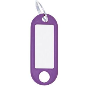 WEDO Schlüsselanhänger 100 Stück, lila – mit 18 mm Ring, beschriftbar & Etiketten auswechselbar, 52×21×3 mm, Made in Germany WEDO Schlüsselanhänger 100 Stück, lila – mit 18 mm Ring, beschriftbar & Etiketten auswechselbar, 52×21×3 mm, Made in Germany