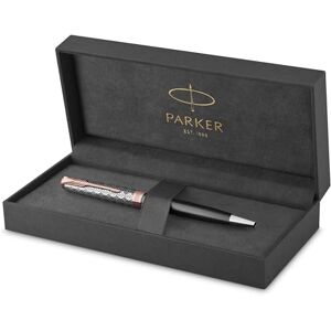 Parker Sonnet Kugelschreiber Premium Metal & Grey Satinierung mit Rotgoldbeschichtung Medium Spitze mit schwarzer Tinte Nachfüllen Geschenkbox Parker Sonnet Kugelschreiber Premium Metal & Grey Satinierung mit Rotgoldbeschichtung Medium Spitze mit schwarzer Tinte Nachfüllen Geschenkbox