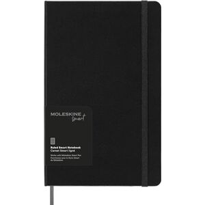 Moleskine Smart Notebook, Smart Writing System, Digitaler Notizblock mit Hardcover, Linierten Seiten und Elastischem Verschluss, Größe Large 13 x 21 cm, Farbe Schwarz Moleskine Smart Notebook, Smart Writing System, Digitaler Notizblock mit Hardcover, Linierten Seiten und Elastischem Verschluss, Größe Large 13 x 21 cm, Farbe Schwarz