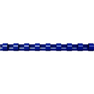 Fellowes Binderücken für Plastikbindung, 14 mm Durchmesser, 21 Ringe, für A4 Dokumente, blau, Packung mit 100 Stück Fellowes Binderücken für Plastikbindung, 14 mm Durchmesser, 21 Ringe, für A4 Dokumente, blau, Packung mit 100 Stück
