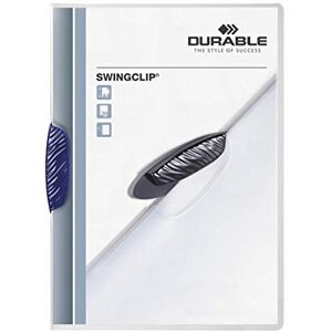 Durable Klemm-Mappe Swingclip, aus PP, bis zu 30 Blatt A4, Clip dunkelblau, 25er Packung, 226007 Durable Klemm-Mappe Swingclip, aus PP, bis zu 30 Blatt A4, Clip dunkelblau, 25er Packung, 226007