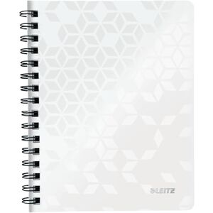 Leitz WOW Collegeblock A5 kariert, 160 Seiten, 80 Blatt FSC-zertifiziertes Papier 80 g/m², Doppelspiralbindung, PP-Einband, Notizbuch mit Sichthülle und Lineal, Für Büro oder Schule, Weiß, 46410001 Leitz WOW Collegeblock A5 kariert, 160 Seiten, 80 Blatt FSC-zertifiziertes Papier 80 g/m², Doppelspiralbindung, PP-Einband, Notizbuch mit Sichthülle und Lineal, Für Büro oder Schule, Weiß, 46410001