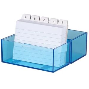 WEDO 2507303 Karteibox DIN A7/300 quer, transparent blau inklusive 100 Karteikarten (weiß, liniert) und Register WEDO 2507303 Karteibox DIN A7/300 quer, transparent blau inklusive 100 Karteikarten (weiß, liniert) und Register